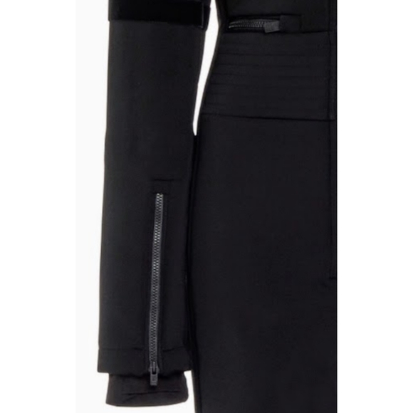 Fusalp Black Moto Turtleneck High-neck Stirrup Fitted Ski Suit Cordova Goldbergh - Picture 5 of 6